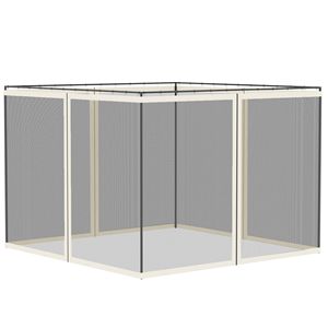 Replacement White <b>Mesh</b> Sidewall <b>Netting</b> with Zippers for 10 X 10 Gazebos and Canopy Tents Garden <b>Netting</b> - Product Image 1