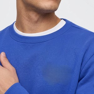 Sweat-shirt à col rond bleu royal pour homme, en coton premium, pull décontracté, streetwear, couleur unie, manches longues, automne - Product Image 4