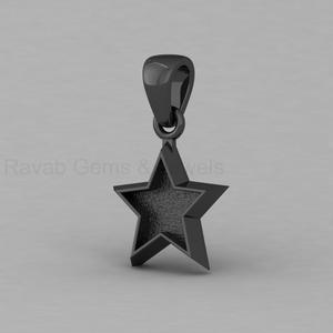 Pendentif étoile 10 mm en argent 925 plaqué or 18 carats fait main, avec sertissage vierge pour bijoux DIY souvenir lait maternel - Product Image 4