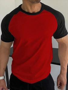 T-shirt Homme Blanc et Noir à Manches Courtes Col Rond Coupe Classique 100% Coton Respirant en Jersey Tricoté Décontracté Couleur Unie Color Block - Product Image 5