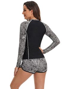 Women's 2-Piece <b>Long</b> <b>Sleeve</b> Rash Guard Bikini Beachwear for Racing Sports Wholesale <b>Swimsuit</b> Rash Guard - Product Image 5