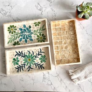 Luxury Mother Of Pearl Serving <b>Tray</b> For <b>Tea</b> Coffee Breakfast And Stylish Home Entertaining Accessories Display - Product Image 5