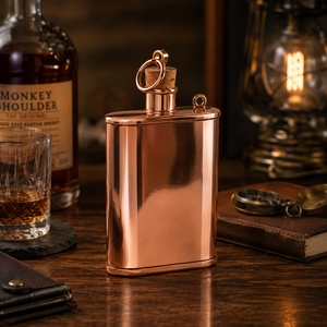 Premium <b>Copper</b> Hip Flask 6oz Pocket Flask Leakproof <b>Screw</b> Cap Portable Whiskey Flask Gift for Men Wedding Groomsmen Travel Gifts - Product Image 2