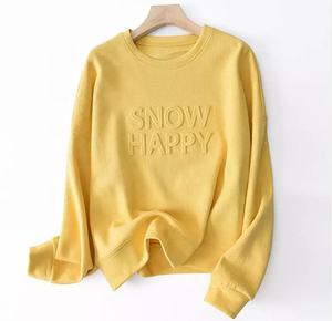 Sweat à capuche personnalisé en relief 3D pour femme, à la mode, à col rond, à la mode, OEM - Product Image 4