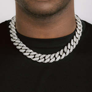 Cadena Cubana de Lujo con Incrustaciones de Moissanita VVS, Plata de Ley, Estilo Diamante, Cadena Hip Hop - Product Image 2