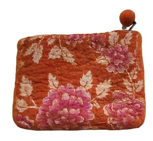 Porte-monnaie en feutre de coton et de laine de style vintage fait à la main petit portefeuille pour enfants à la mode avec fermeture éclair - Product Image 4