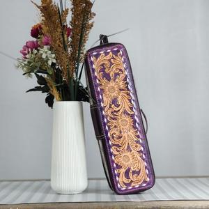 Nouvelle Trousse de Voyage Grande Capacité 2026 en Cuir de Vachette Fait Main à Motifs Floraux pour Fer à Boucler et Lisseur, Résistante à la Chaleur - Product Image 2
