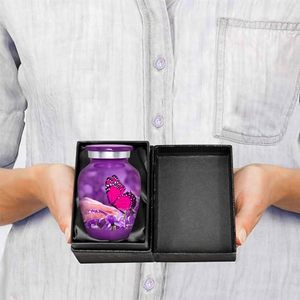 Decorative Aluminum <b>Keepsake</b> Ash Urn Funeral <b>Memorial</b> Container Featuring Polished Exterior And Premium Artistic Appeal - Product Image 1