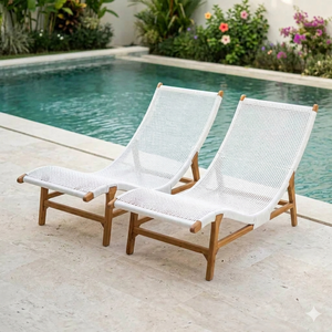 Chaise longue d'extérieur en teck, chaise longue de piscine, chaise longue de jardin, mobilier de resort, hôtel, villa, fabricant de meubles en Indonésie - Product Image 2
