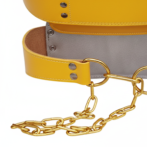 Cinturones de cuero PU para ejercicios con cadena, cinturón de levantamiento de pesas con cadena para entrenamiento con barra, cinturones de soporte lumbar protectores - Product Image 3