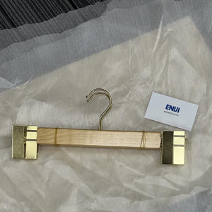 Cintres en bois à prix de gros avec pinces en fer, durables et antidérapants, pour salon et salle de bain, organisateur de vêtements, approvisionnement en vrac - Product Image 5