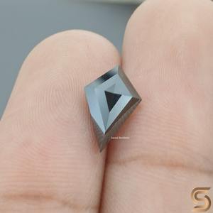 Moissanita negra de corte escalonado, moissanita de forma única para anillo de compromiso, piedras de corte personalizado, regalo de aniversario - Product Image 3