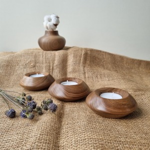 Portavelas de Madera de Diseño para Velas de Té, Decoración de Pascua para el Hogar, Centro de Mesa Artístico Estilo Rústico, Resistente al Calor - Product Image 5