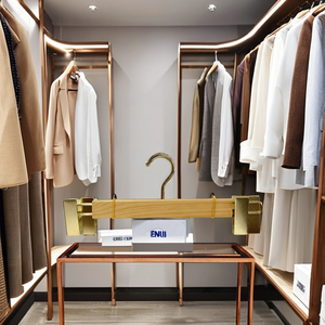 Wholesale Cheap Price Single Wooden Clothing Organizer Hanger Iron <b>Clips</b> Durable Non-Slip Flat Design <b>Hook</b> Living Room Bathroom - Product Image 2