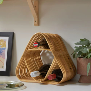 Handwoven Rattan Wine Rack For Elegant Dining <b>Table</b> Decoration And Neat Wine Bottle Storage For Entertaining Guests - Product Image 1