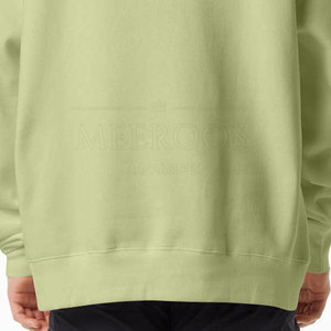 Sweat-shirt à capuche en molleton de coton, col rond, streetwear, pour l'hiver, homme, coupe ample, épaules tombantes, logo personnalisé - Product Image 6