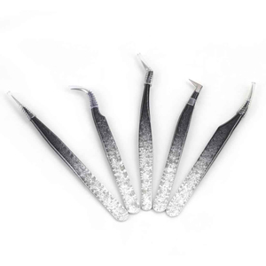Pince à cils professionnelle en acier inoxydable à pointe fine pour extensions de cils – Outil d'extension de cils 766 - Product Image 1