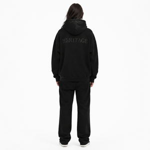 Sweat à capuche oversize en maille gaufrée avec broderie de logo personnalisée, streetwear épais, épaules tombantes, pull pour homme, fabricant OEM Sialkot - Product Image 2