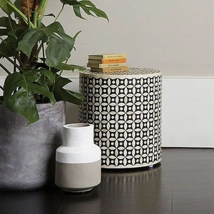 Table-tabouret en os incrusté, écologique, fait main, design moderne et rond, FAIZA CRAFT, d'Inde, pour la maison, le salon, la chambre à coucher - Product Image 6