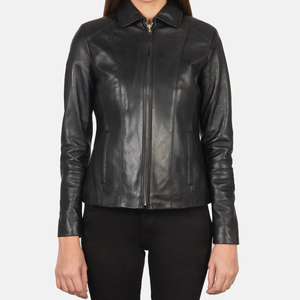 Chaqueta de Cuero para Mujer al por Mayor, Chaqueta de Invierno Premium, Informal, a la Moda, de Color Sólido, Elegante, Suave, Cálida y Resistente al Viento - Product Image 5