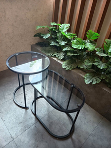 Table basse moderne en métal et verre, de haute qualité, ODM, mobile, avec revêtement en poudre, pour la maison, le salon, directement de l'usine. - Product Image 2