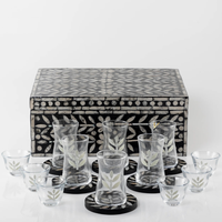 KV NATURAL HOME – Ensemble de sous-verres en nacre pour le Ramadan, vente directe usine, décoration artisanale contemporaine pour tasses en verre et desserts