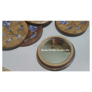 Meilleur fabricant indien de miroir incrusté de stéatite avec nacre à la main fleur Design ArtFor anniversaires cadeau décor à la maison - Product Image 2