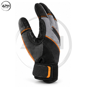 Guantes Mecánicos Personalizados en Color Gris Naranja, Guantes Flexibles para Taller, Guantes de Trabajo con Dedos Completos, Costuras Reforzadas, Puño Elástico en la Muñeca - Product Image 5