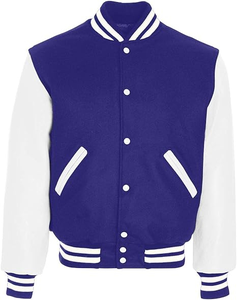 OEM Men's Customized Logo Varsity <b>Jacket</b> Double Pocket Adjustable High Street Stand Blank Baseball Letterman College <b>Jacket</b> 100% - Product Image 3