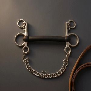 Bocado Pelham de Acero Inoxidable con Boquilla Recta, Bocado para Caballo, Equipo Ecuestre, Metal Brillante Resistente al Óxido - Product Image 2