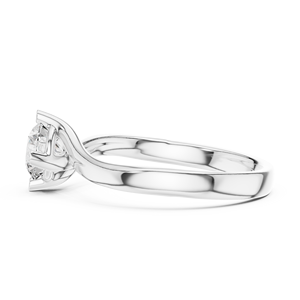 Anillo de Compromiso de Lujo con Moissanita de Corte Redondo Clásico, Anillo de Novia con Engaste de Plata de Ley para Mujer - Product Image 3