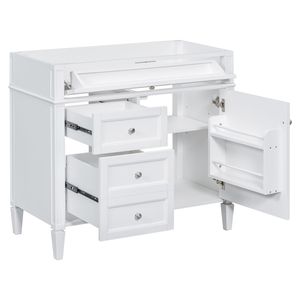 Mobile Bagno Moderno da 36 Pollici Senza Piano, Struttura in Legno Massello con 2 Cassetti a Ribalta e 2 Cassetti Standard - Product Image 1