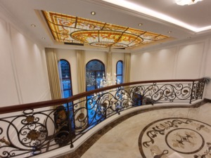 Barandillas de Balcón Modernas de Hierro Sólido KHP, Montadas en el Suelo, Resistentes al Óxido, con Protección UV, Barandilla de Tubo para Exteriores de Villa, Garantía de 3 Años - Product Image 3