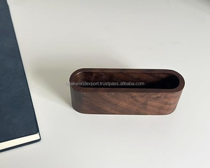 Modern Eco-Friendly Wood Tree Stump Wedding Party Supplies <b>Table</b> Sign Label Note Wooden Business <b>Card</b> Holder Decorative - Product Image 2