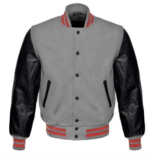 Customized XL Wool Leather Bomber <b>Jacket</b> for <b>Men</b> High Street Style College Lettermen Varsity Winter Wear Stand-up <b>Light</b> - Product Image 3