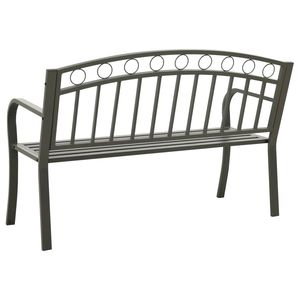 Panca da Giardino Robusta in Acciaio Verniciato a Polvere Grigia, 3 Posti, 125 cm - Product Image 4