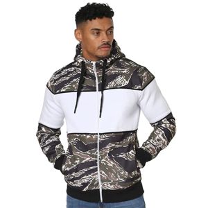<b>Men's</b> Hooded Zipper <b>Sweatshirt</b> Camouflage Print Regular Fit Casual Autumn Wear 100% Polyester Knitted Fabric - Product Image 1