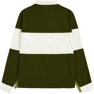 Polo de Algodón Peinado de Alta Calidad 100% Blanco con Rayas Negras, Personalizado con Impresión y Bordado, Jersey de Rugby Personalizado para Hombre - Product Image 6
