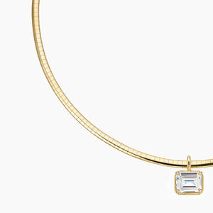 Collar con Diamantes de Corte Esmeralda Engastados en Bisel - Product Image 3