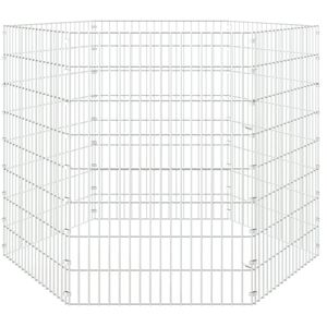 Recinto Modulare per Animali a 6 Pannelli in Ferro Zincato Argento - Product Image 4