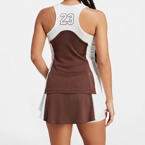Tenue de tennis pour femmes conçue sur mesure, respirante, 100% polyester, jupe courte imprimée, couleur personnalisable, logo personnalisé, vêtements de sport - Product Image 4