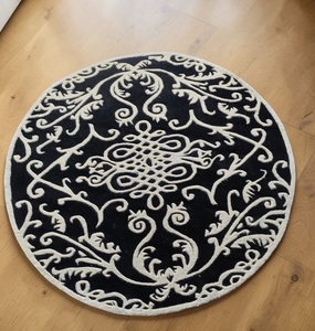 Tapis en laine abstrait à poils ras, tufté à la main, avec envers en latex, écologique et adapté aux animaux de compagnie, design moderne pour la maison, le bar ou la prière - Product Image 2