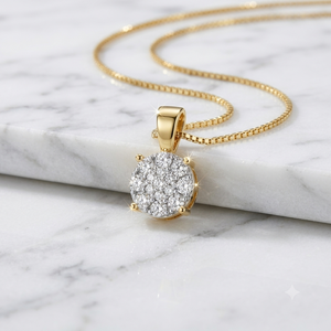 Collier pendentif en or massif 14 carats avec moissanite solitaire, design géométrique mignon et tendance, personnalisé, de luxe, pour mariage, anniversaire, fête - Product Image 3