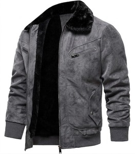 <b>Men</b>’s Winter Real Leather Suede <b>Shearling</b> Jacket Fleece Lined Warm Casual Outerwear <b>Coat</b> Jacket - Product Image 6