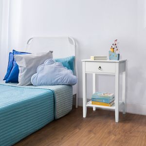 Comodino e Tavolino da Caffè Bianco a Due Livelli con Cassetti - Prodotto Comodini - Product Image 4