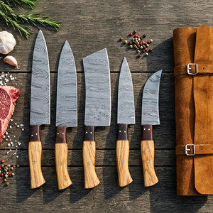 Multi Piece Damascus Steel Kitchen Knife Set Professional Kitchen <b>Tools</b> For Home And Restaurant Cooking - Product Image 3