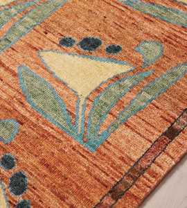 Tapis turc tissé à la main en laine/soie, motifs floraux, écologique, antidérapant, résistant à la saleté, adapté aux animaux domestiques, fin et plat - Product Image 5