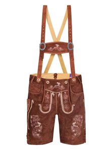 Pantalones Cortos de Cuero Lederhosen Bávaros Personalizados de Primera Calidad para Hombre, Traje Tradicional Alemán para Oktoberfest - Product Image 3