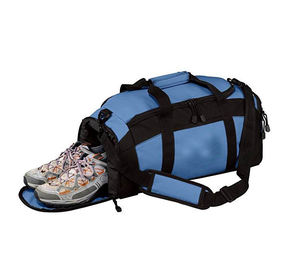 Sports Gym Duffel Bag with Shoe Compartment Water Resistant Travel Holdall Blue Black travel <b>backpack</b> - Product Image 1