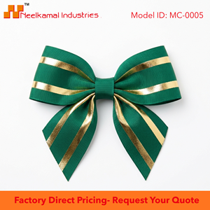 Neelkamal Industries 25mm Emerald Green Gold Metallic Jacquard Ribbon Premium Designer Trim for Apparel Accessories Styling - Product Image 6